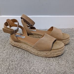 Steve Madden Tan Espadrille Platform Sandals